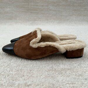 Veronica Beard Cecile Shearling Mules Shoes 7.5